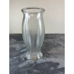 vintage retro style FTD clear ribbed glass vase 9 inches